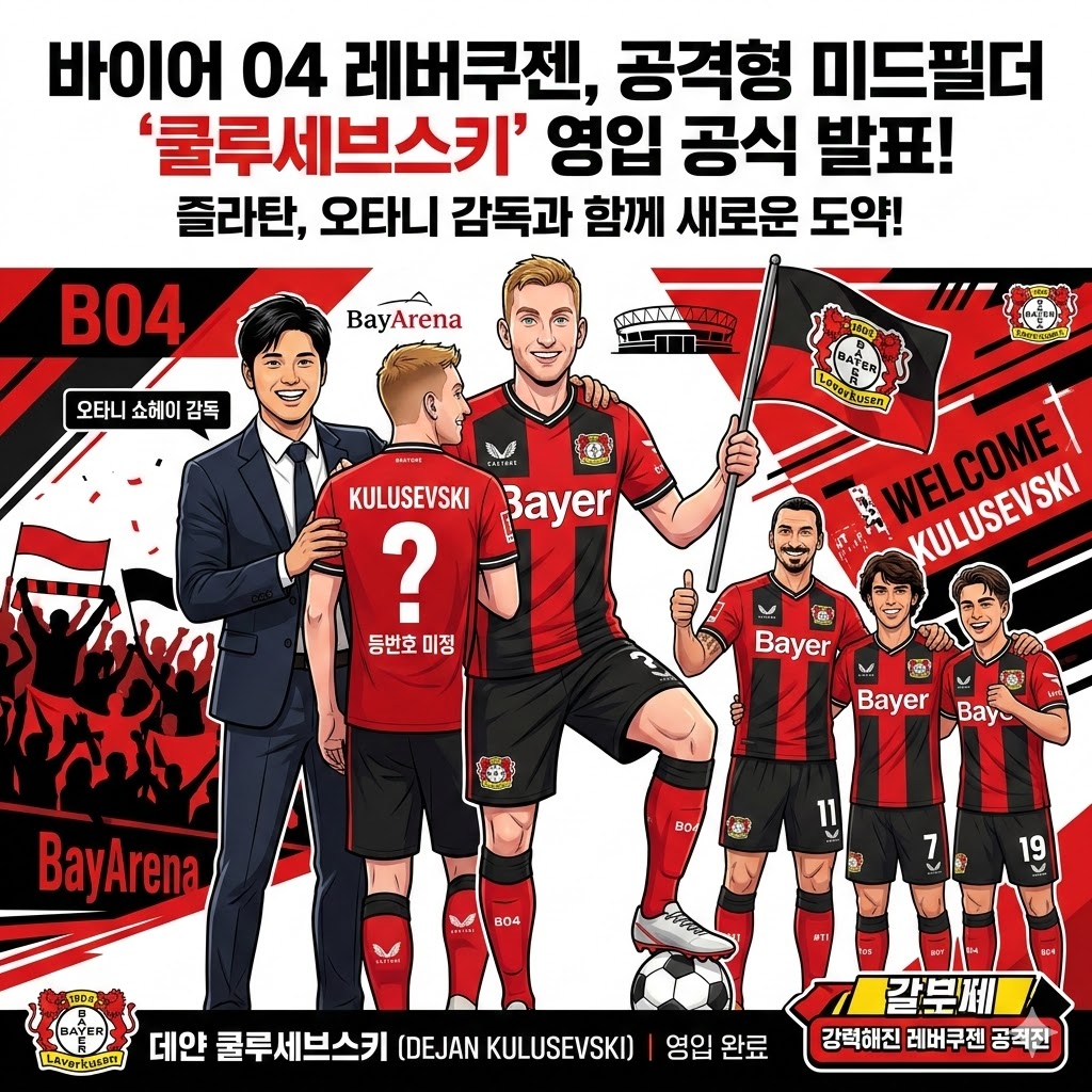 [오피셜] 쿨루세브스키, 레버쿠젠 입단! 공격진 초강
